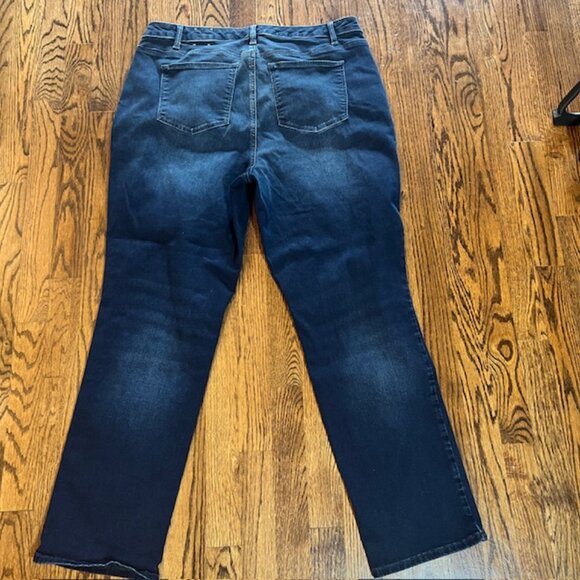 Talbots Straight Leg Jeans 16W Dark Wash Denim Plus Size Stretch Cotton Blend - Picture 3 of 8